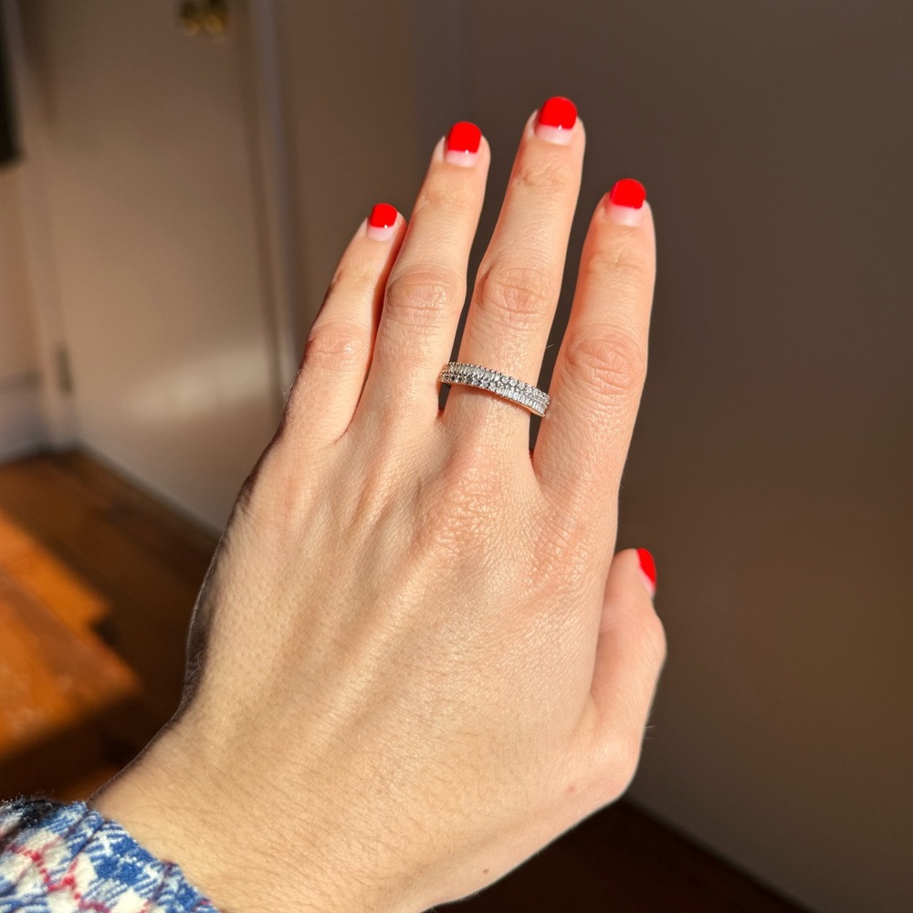 Gold ring with pave diamonds